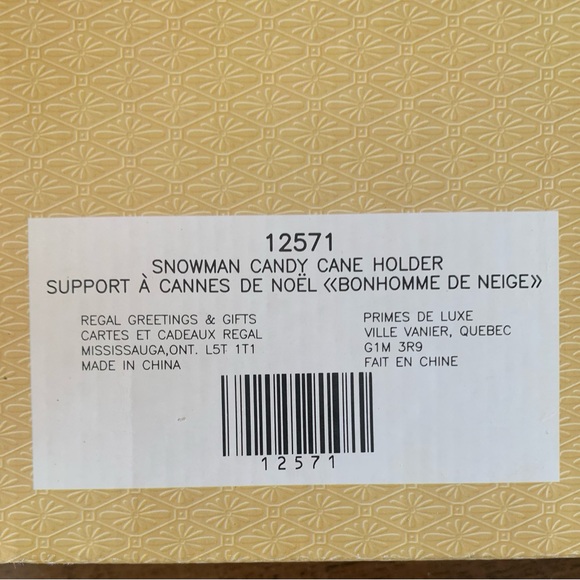 NIB Snowman Candy Cane Holder - Picture 5 of 5